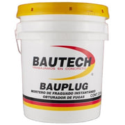 Bauplug Bautech mortero de fraguado instantáneo de 25 kg para obturación de fugas en sistemas impermeables cementicios.