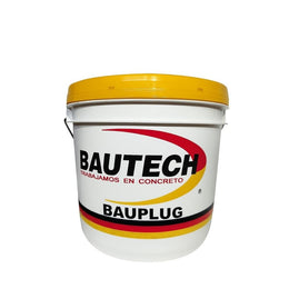 Bauplug Bautech mortero de fraguado instantáneo de 5 kg para obturación de fugas en sistemas impermeables cementicios.