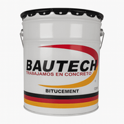 Bitucement Bautech cemento asfáltico para sellado e impermeabilización en cubeta de 19 litros.