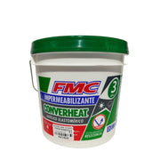 Converheat 3 FMC impermeabilizante acrílico elastomérico blanco de 4 L para sistemas impermeables acrílicos en techos y azoteas.