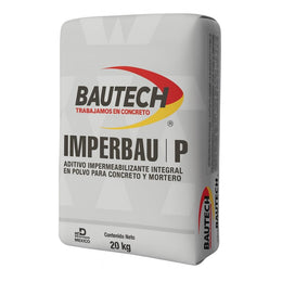 Imperbau P Bautech aditivo impermeabilizante integral en polvo de 20 kg para concreto y mortero.