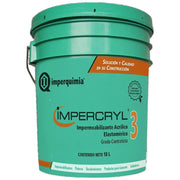 Impercryl 3 Imperquimia impermeabilizante acrílico elastomérico blanco de 18 L para sistemas impermeables acrílicos en techos y azoteas.