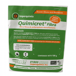 Quimicret Fibra Imperquimia microfibra de polipropileno para concreto y mortero en presentación de 100 gr.