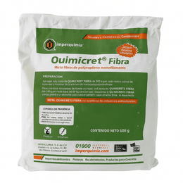 Quimicret Fibra Imperquimia microfibra de polipropileno para concreto y mortero en presentación de 600 gr.