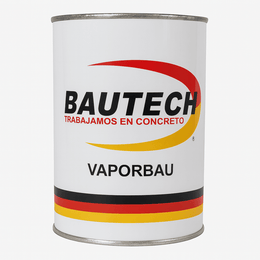 Vaporbau Bautech en lata de 1 litro para tratamiento de humedad y vapor en superficies de concreto.